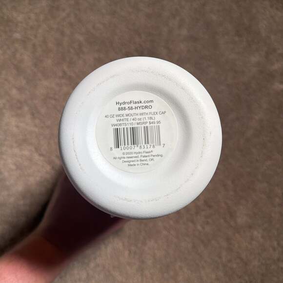 Hydro Flask 40oz Wide Mouth Water Bottle with Flex Cap White - Picture 3 of 8